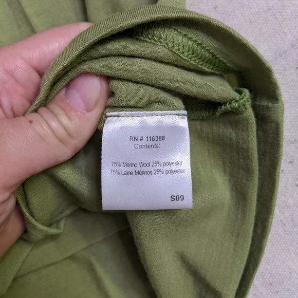 Smartwool Merino Wool T-Shirt Green with Spellout Logo - Picture 5 of 6